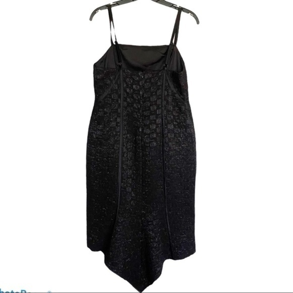 Isabel Toledo x Lane Bryant NWT Deco Seamed Fishtail Midi Dress Black Size 12 - Picture 5 of 8